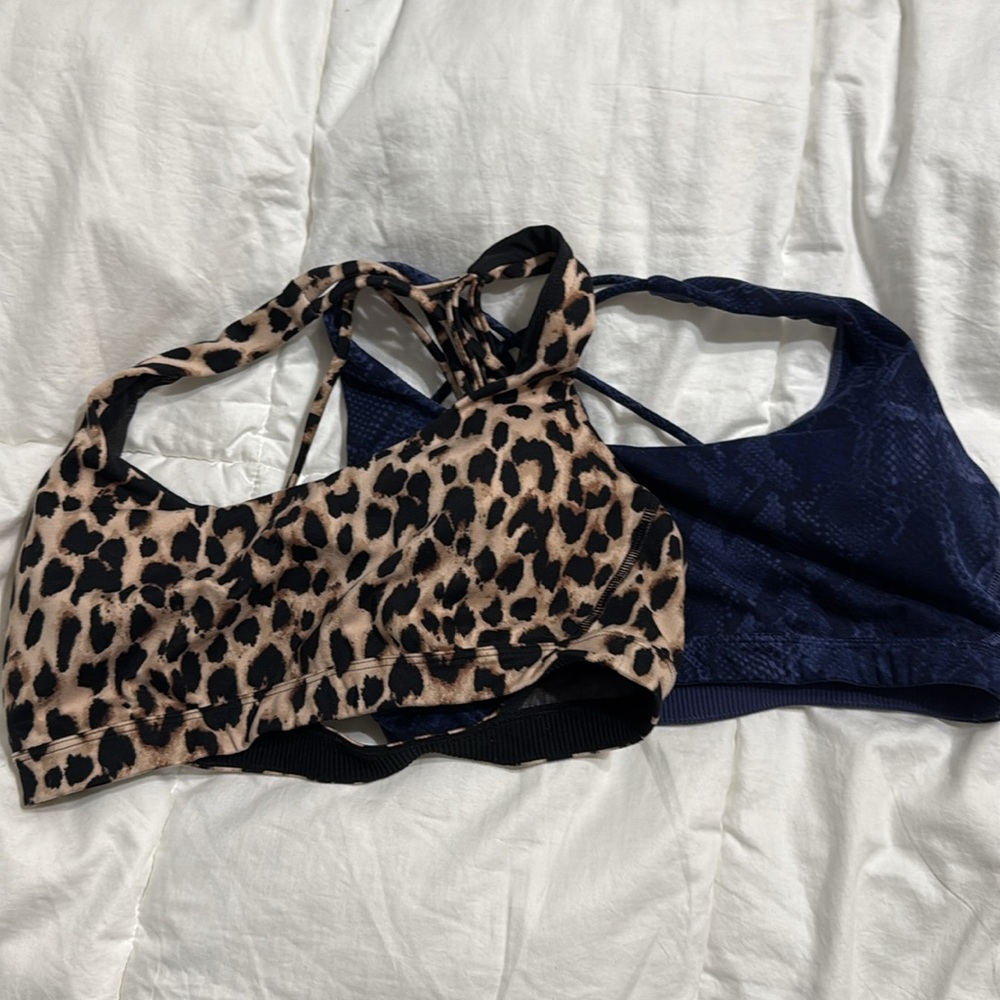 VS- Navy Blue Snake Print Sports Bra & leopard print sports bra